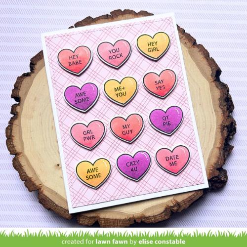 Lawn Fawn - Stamps - Critter Conversation Hearts Add-On