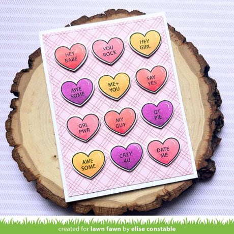 Lawn Fawn - Stamps - Critter Conversation Hearts Add-On