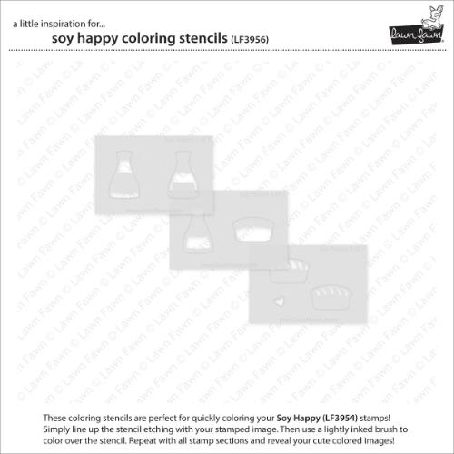 Lawn Fawn - Lawn Clippings - Soy Happy Coloring Stencils