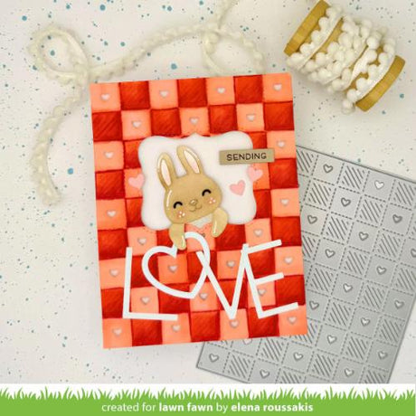 Lawn Fawn - Lawn Cuts - Checkered Hearts Backdrop: Portrait Die
