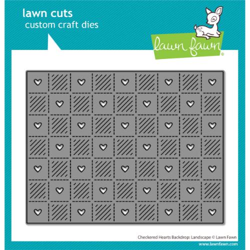 Lawn Fawn - Lawn Cuts - Checkered Hearts Backdrop: Landscape Die