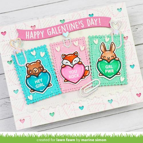 Lawn Fawn - Lawn Cuts - Checkered Hearts Backdrop: Landscape Die