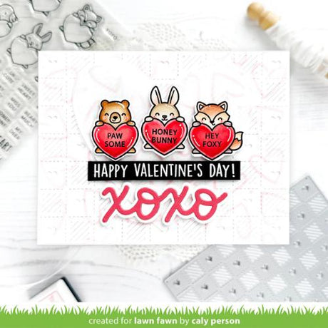 Lawn Fawn - Lawn Cuts - Checkered Hearts Backdrop: Landscape Die