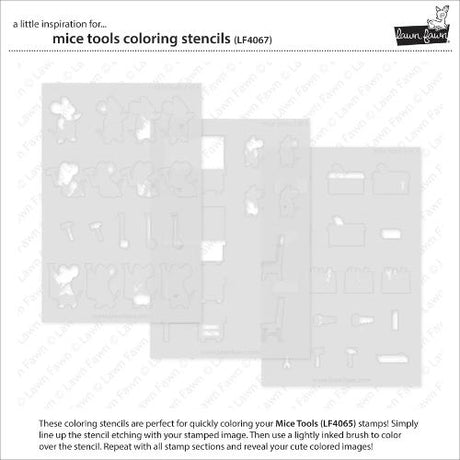 Lawn Fawn - Lawn Clippings - Mice Tools Coloring Stencils