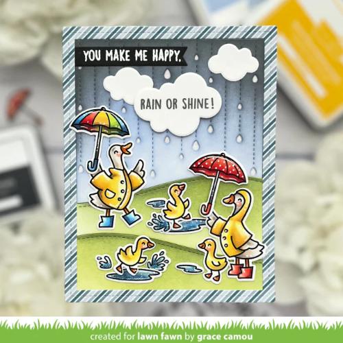 Lawn Fawn - Stamps - Silly Goose, Rain or Shine!
