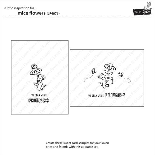 Lawn Fawn - Stamps - Mice Flowers