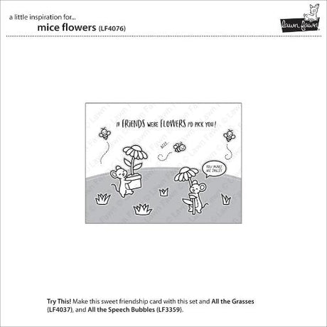 Lawn Fawn - Stamps - Mice Flowers
