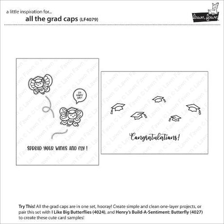 Lawn Fawn - Stamps - All the Grad Caps