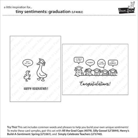 Lawn Fawn - Stamps - Tiny Sentiments: Graduation