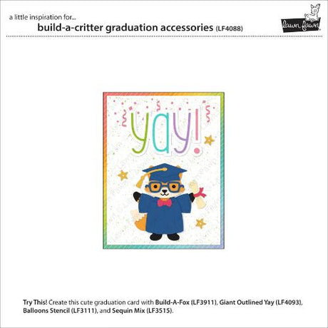 Lawn Fawn - Lawn Cuts - Build-A-Critter Graduation Accessories Dies