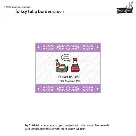 Lawn Fawn - Lawn Cuts - Folksy Tulip Border Die