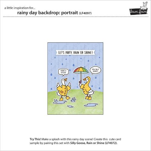 Lawn Fawn - Lawn Cuts - Rainy Day Backdrop: Portrait Dies