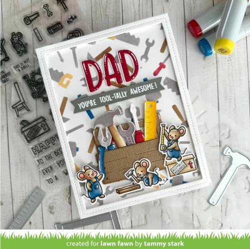 Lawn Fawn - Lawn Clippings - Tool Time Background Stencils