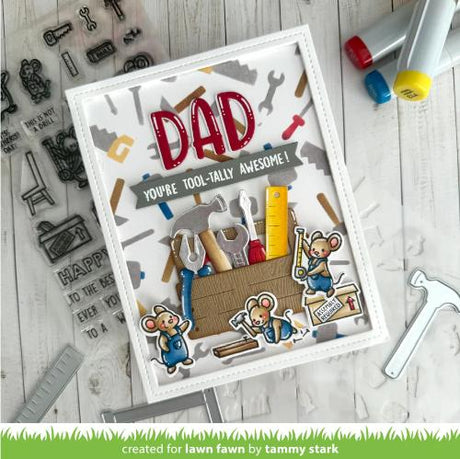 Lawn Fawn - Lawn Clippings - Tool Time Background Stencils