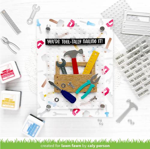 Lawn Fawn - Lawn Clippings - Tool Time Background Stencils