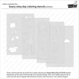 Lawn Fawn - Lawn Clippings - Beary Rainy Day Coloring Stencils