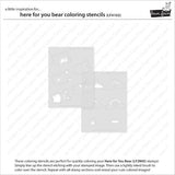 Lawn Fawn - Lawn Clippings - Here for You Bear Coloring Stencils