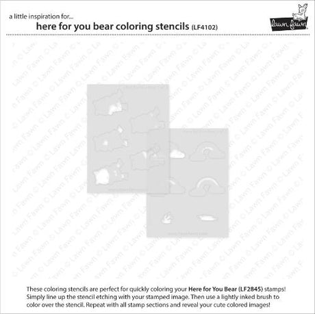 Lawn Fawn - Lawn Clippings - Here for You Bear Coloring Stencils