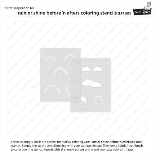 Lawn Fawn - Lawn Clippings - Rain or Shine Before'n Afters Coloring Stencils