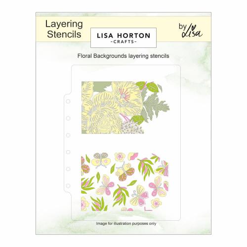 Lisa Horton Crafts Layering Stencils Floral Background Tags