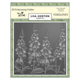 Lisa Horton Crafts Embossing Folder 6"X6" - Foxgloves