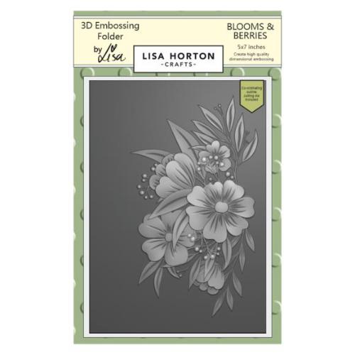 Lisa Horton Crafts Embossing Folder - Blooms And Berries