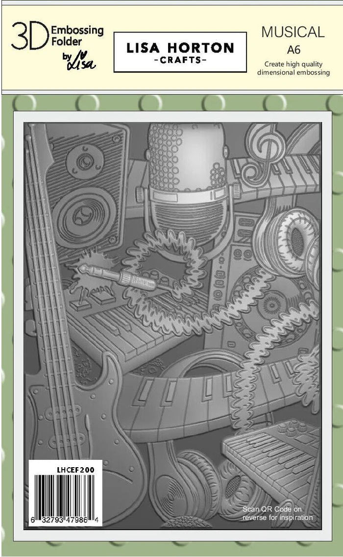 Lisa Horton Crafts - Musical A6 3D Embossing Folder