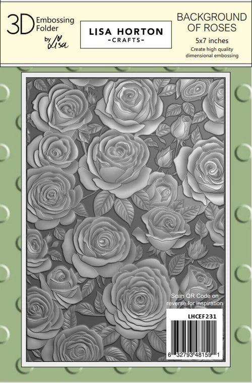 Lisa Horton Crafts - Background Of Roses 5x7 3D Embossing Folder