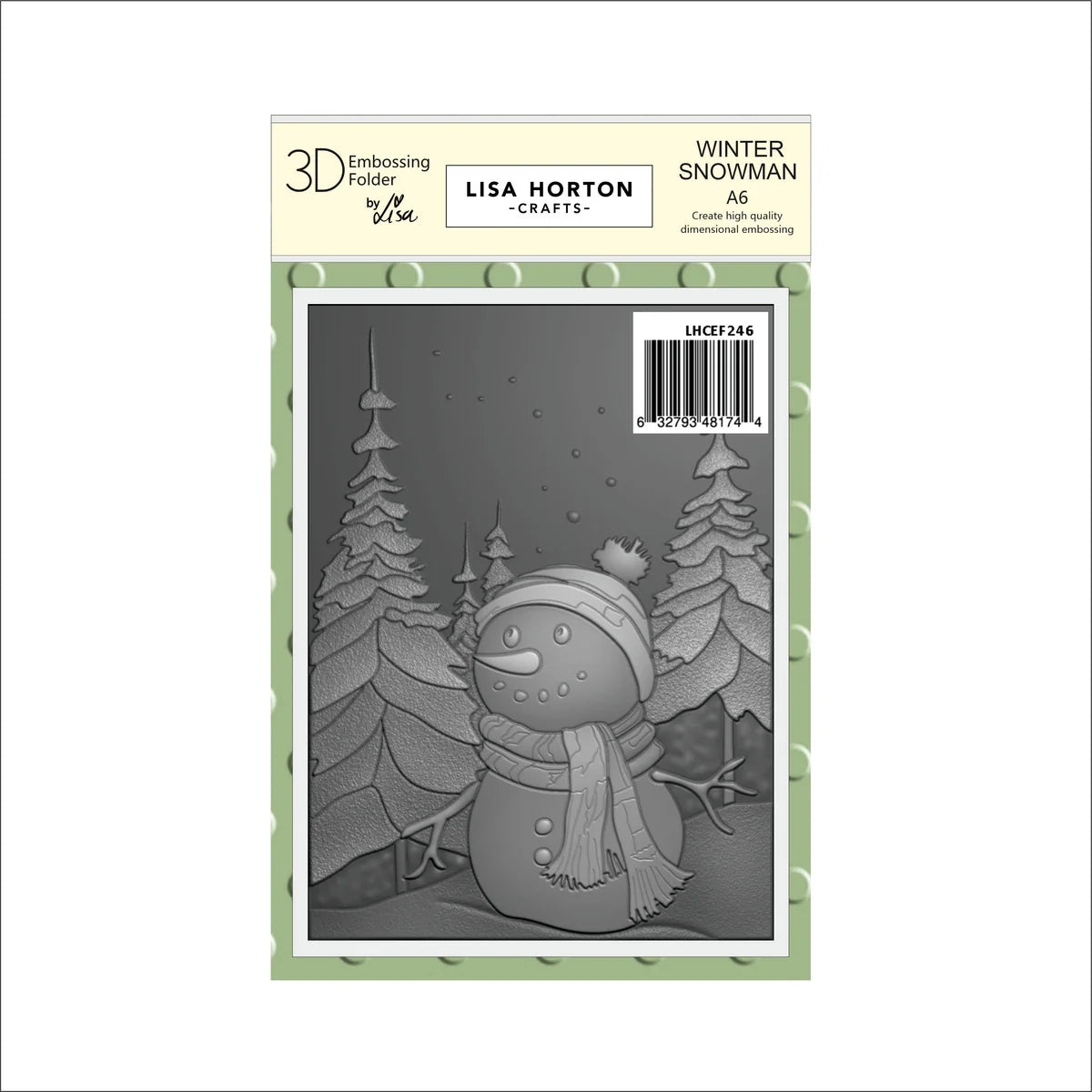 Lisa Horton Crafts - Winter Snowman A6 Embossing Folder