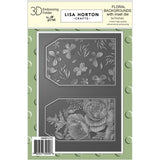 Lisa Horton Crafts Embossing Folder And Die 5"X7" Floral Background Tags