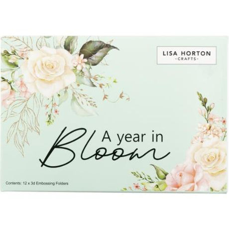 Lisa Horton Crafts 'A Year In Bloom' - Set of 12 - 5” x 7” 3D Embossing Folders - Postage as per Actual