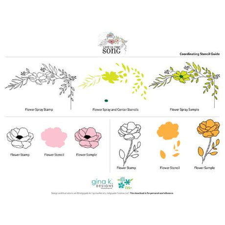 Gina K Designs - STENCIL - Life is the Song