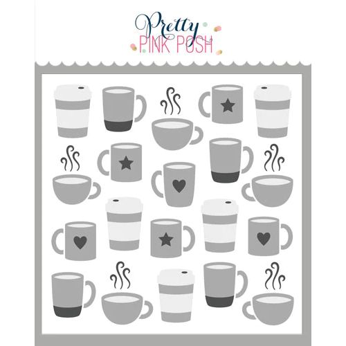 Pretty Pink Posh - Layered Coffee Cups Stencils (3 Pack)