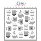 Pretty Pink Posh - Layered Coffee Cups Stencils (3 Pack)