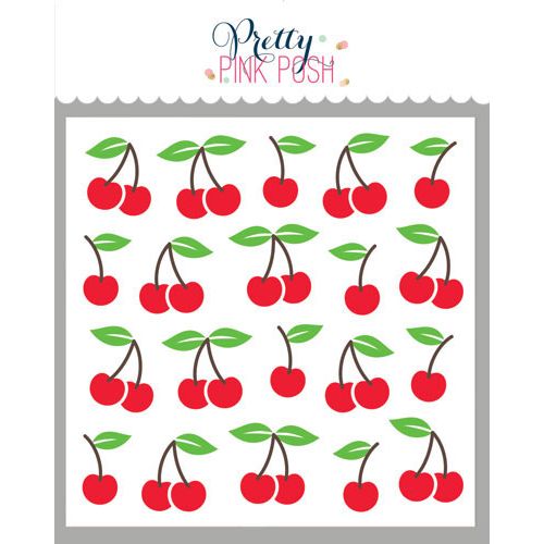 Pretty Pink Posh - Layered Cherries Stencil (3Lyr)