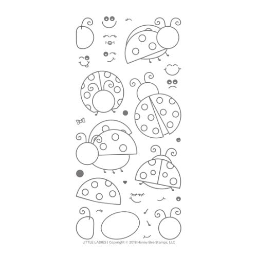 Honey Bee Stamps - Little Ladies (4x8 Stamp Set)