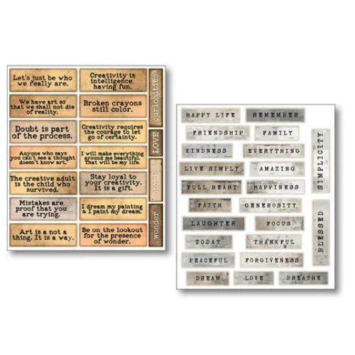 Ciao Bella Little Words Mixed Media Stickers (10pcs) (MB001)