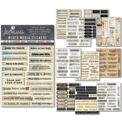 Ciao Bella Little Words Mixed Media Stickers (10pcs) (MB001)