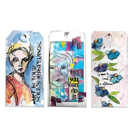 Dina Wakley Media White Tags #3 & #5