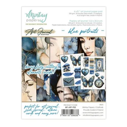 Mintay Art Journal Paper Pad 6x8 Inch Blue Portraits (MT-ART-P03)