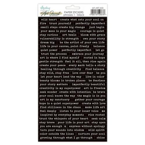 Mintay Art Journal Paper Stickers 6x12 Inch Phrases 1 Black (MT-ART-S03) - Postage as per actual