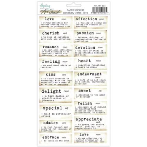Mintay Art Journal Paper Stickers 6x12 Inch Dictionary Words Love (MT-ART-S04) - Postage as per Actual