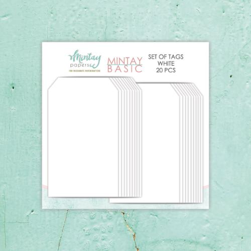 Mintay Basic - 2.7 x 4.7 TAGS - WHITE, 20 pcs