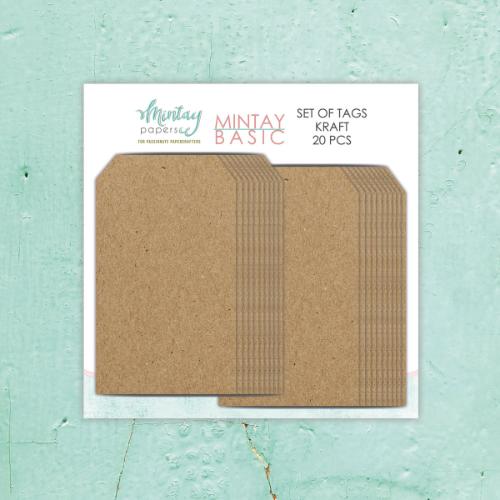 Mintay Basic - 2.7 x 4.7 TAGS - KRAFT, 20 pcs