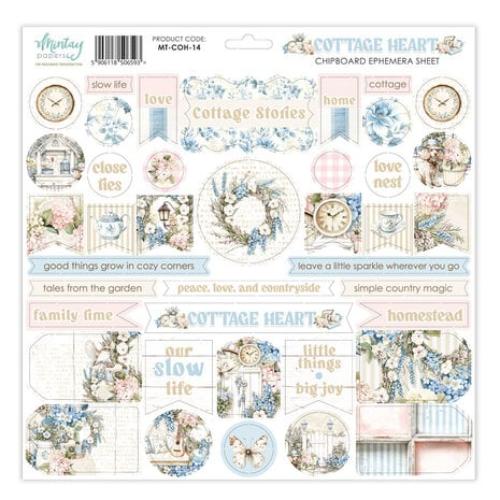 Mintay Cottage Heart 12x12 Inch Chipboard Ephemera Sheet (MT-COH-14) - Postage as per Actual
