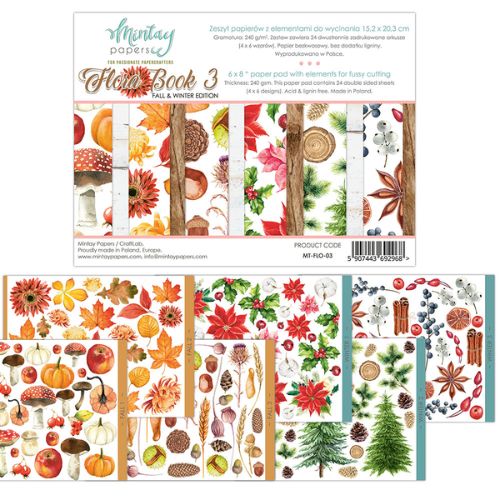 Mintay Papers - 6" X 8" Flora Book 03 Fussy Cut Books - Postage as per Actual
