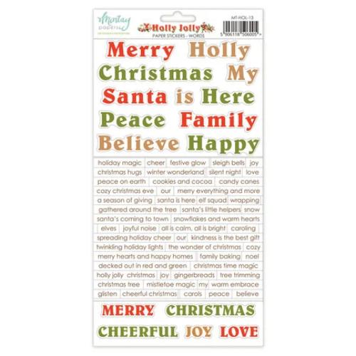 Mintay Holly Jolly 6x12 Inch Paper Stickers Words (MT-HOL-13) - Postage as per Actual