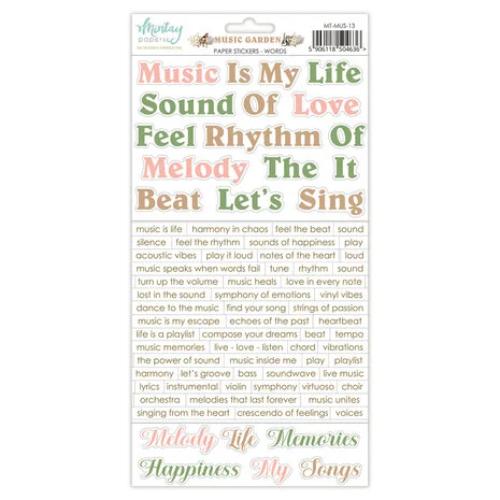 Mintay - 6 x 12 Paper Stickers - Music Garden - Words - Postage as per Actual