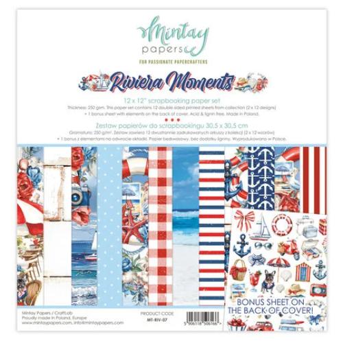 Mintay Riviera Moments 12x12 Inch Scrapbooking Paper Set (MT-RIV-07) - Postage as per actual