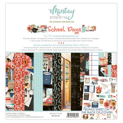 Mintay 12 x 12 Paper Set - School Days-07 - Postage as per actual